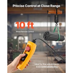 2200 lbs Electric Chain Hoist, 10 ft Lift, 120V, Wired Remote