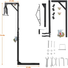 500LBS Heavy-Duty Deer Hoist Kit with Winch & Gambrel, Hitch Game Hoist with Lif