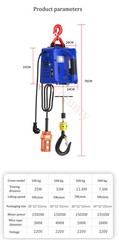 Electric Hoist Winch Portable Crane Wireless or Wire Remote Control Lifting