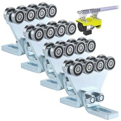 Electric Hoist Trolley Assembly – 8 Wheel Rollers for Garage Hoist Systems, Fits