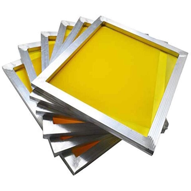 Open Box 6pc 23*31In Aluminum Silk Screen Frame 305 Mesh Yellow Pre-Stretched