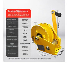 Hand Hoist Pounds Self Locking Manual Winch with Wire Rope and Hook Hand Tool