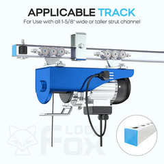 6+2 Wheel Hoist Trolley with Roller Limit, Unistrut Trolley Kit for Electric Hoi