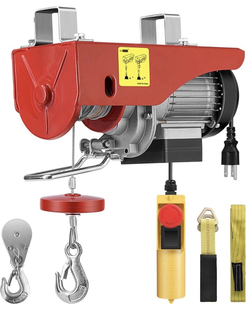 VivoHome Electric Hoist 110V 440 Lbs Winch with Remote VH436 Steel Wire