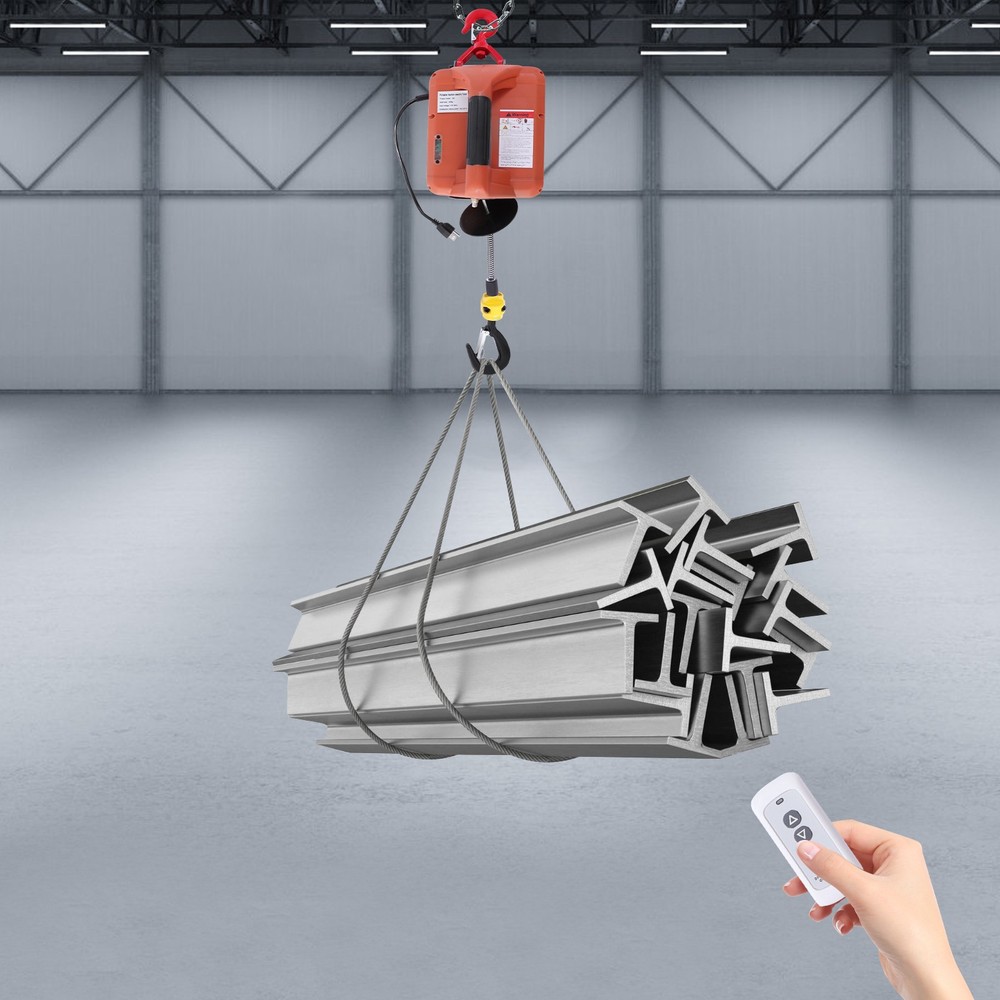 3-in-1 Electric Hoist Winch Portable Crane Lift 660lbs w/Wire & Wireless Remote