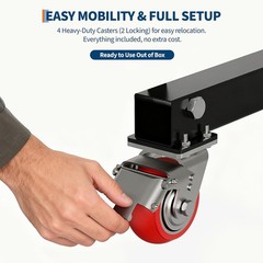 Adjustable Gantry Crane, 1 Ton 2200 LBS Capacity, Shop Lift Hoist 97″ to 141″
