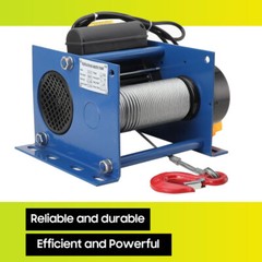 1000W Electric Hoist Winch 881lbs/400kg Wire Rope 30m, Lifting Speed 11m/min