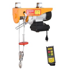 Electric Hoist 660lbs Crane Winch with Wireless Remote Control 600W 110V