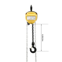 1T Hand Chain Hoist Industrial Manual Pulley Hoist Hand Tools Chain w/ Hook