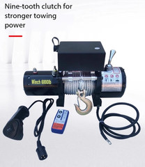 Electric Winch 12V/24V Off-Road Vehicle Self-Rescue Electric Hoist Winch