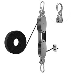 YATOINTO Upgraded Rope Hoist Pulley System, 530LB Pulley Block and Tackle, 7:…