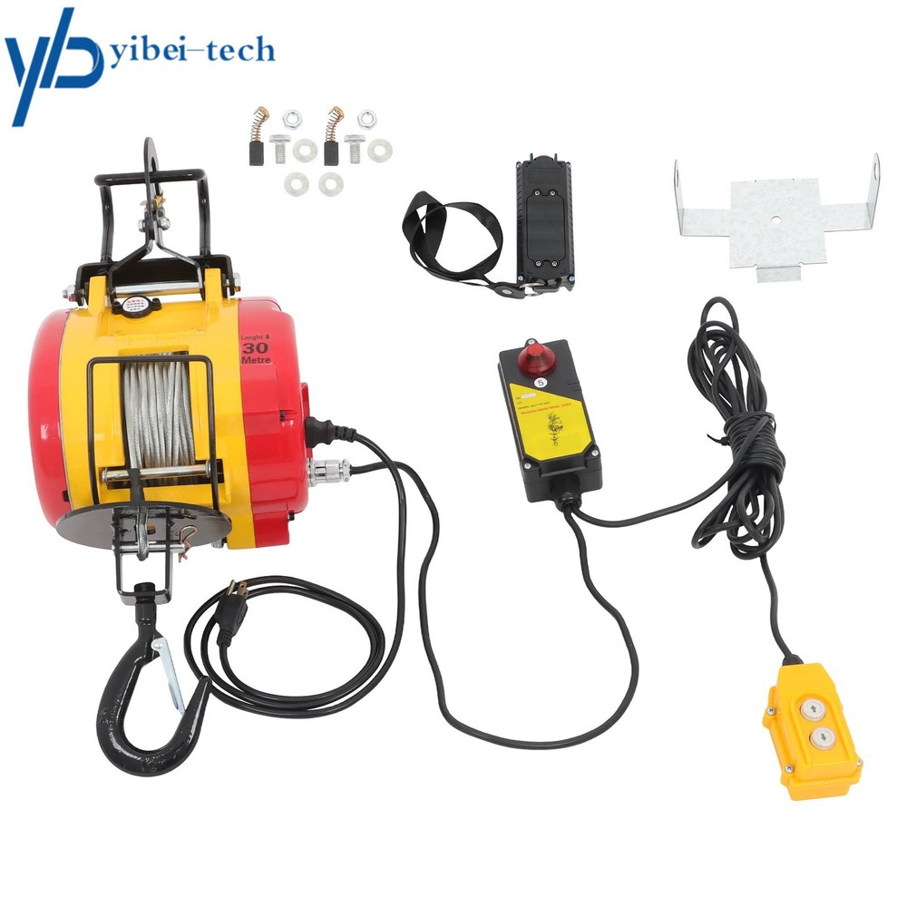 Electric Hoist Winch 2-in-1, 1100 lbs Capacity with Wire&Wireless Remote Control
