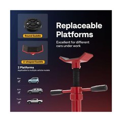 SPECSTAR Movable Under Hoist Support Stand, 3/4 Ton 1650Lbs Capacity Jack Sta…