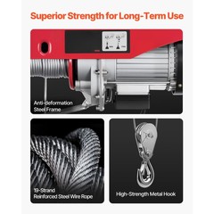 VEVOR Electric Hoist Crane Winch 1760 lbs with 328 ft Wireless Remote Control
