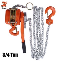 3/4 Ton Manual Chain Hoist Ratchet Type Come Along Puller 2 Hooks 10 FT Lift
