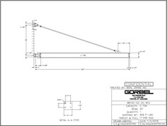 GORBEL WALL BRACKET JIB CRANE – 2 TON CAPACITY, SPAN 20 FT