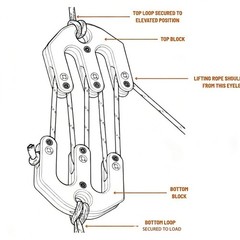Pulley System Hoist Block And Tackle Lifting Gear Rope Hoist Outdoor Utility