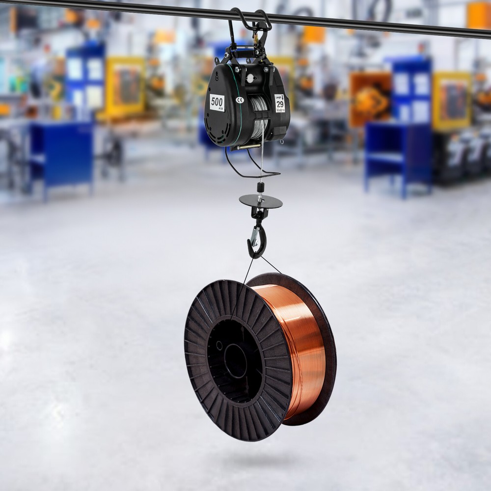 1100lbs Electric Hoist Crane Engine Lift Winch 95ft Lifting Wired Control 1800W
