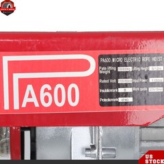 1320lbs Mini Electric Hoist 14ft Wired Remote Control 20-40ft Height 110V 1150W
