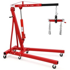 2 Ton Engine Hoist, Folding Hydraulic Cherry Picker Shop Crane Engine Hoist Lift