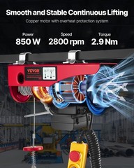 VEVOR 880lbs Electric Hoist 14 FT Wired Remote Control Electric Hoist 110 Volt