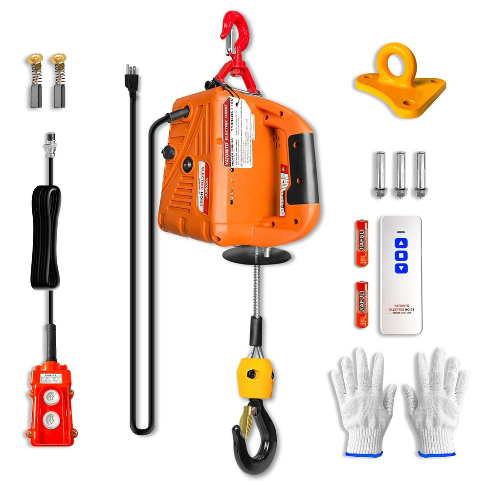 3 in 1 Electric Hoist Winch, 1500W Portable Electric Power Winch, 120V Electric