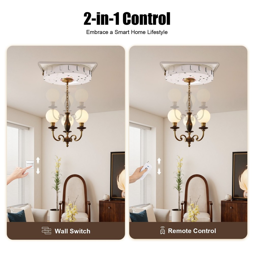 Electric Chandelier Hoist, 2 in 1 Chandelier Hoist Lifter System +Remote Control