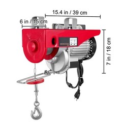 Electric Hoist 880lbs Crane Winch with Wireless Remote Control 850W 110V