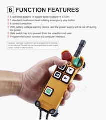 F21-4D 2 Speed 4 Ch Overhead Hoist Crane Radio Remote Control 2T+1R 65~440V