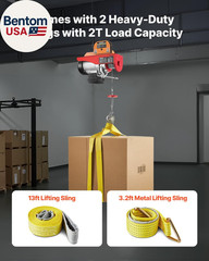 Electric Hoist with Remote Control, 1320LBS Electric Winch, 110V Electric Hoist