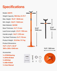 Underhoist Support Stand, 3/4 Ton (1653 Lbs) Capacity under Hoist Jack Stand wit
