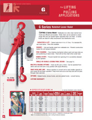 CMCO – COFFING G SERIES RATCHET LEVER HOIST – 3/4 TON CAPACITY – SINGLE PAWL