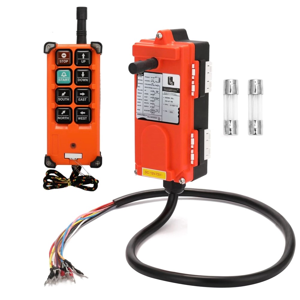 100M Transmitter+Receiver 12-72V Wireless Remote Control For Hoist Crane