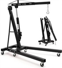 Hydraulic Engine Hoist ,2 Ton Heavy Duty Cherry Picker Shop Crane with 6 Casters