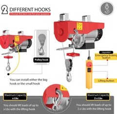 Electric Hoist, 110V 440 Lbs Winch with Wireless Remote Control