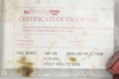 Crosby HR125W 1067610 Hoist Ring 2″ Web 3.1 Ton For Synthetic Sling 8900 lbs WLL