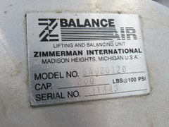 Ingersoll Zimmerman BA020120 Pneumatic Air Balancer 6′ Travel 400Lb Swivel Mount