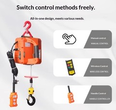220V Household Electric Portable Hoist, Small Crane, Lifting Machine