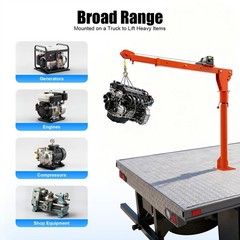 1100LB Truck-Mounted Crane Hoist w/ 12V Electric Winch Pickup Truck Jib Cranes