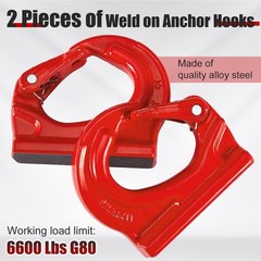 3 Ton Weld on Anchor Hook,Alloy Steel Weld on Hook G80,Heavy Duty Lifting Hoo…