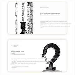 0.25t Half Ton Small Manual Hoist Aluminum Alloy Inverted Chain Lifting Hoist