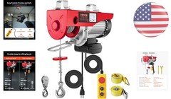 Durable 880lbs Wired Electric Hoist with 14ft Remote—Ideal for Garage & Factory