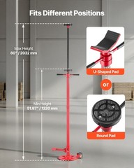 3/4-Ton Under Hoist Stand with Wheels, Steel, 52″-80″ Height Adjustable