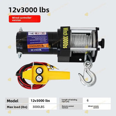 Off-Road Vehicle Electric Winch 12V 24V Steel Cable Puller Car Self-Rescue Winch