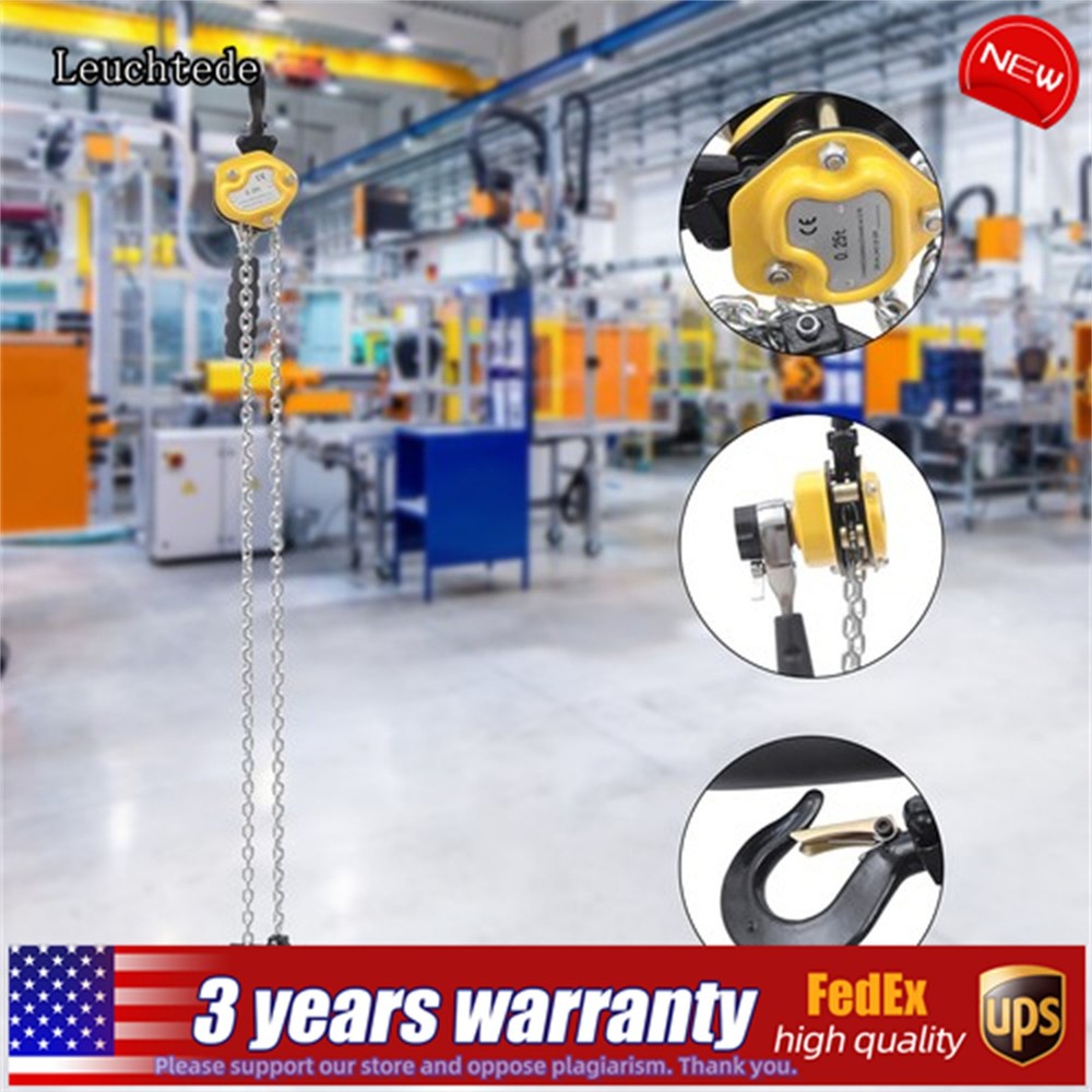 Small Lever Block Chain Hoist Ratchet Type Come Along Puller 5 FT Lift 0.25 Ton