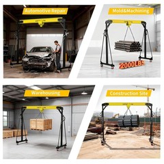 4400LBS Gantry Crane Hoist Jack Shop Crane (Adjustable Height 8-12f) Crane 1-2 T