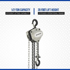 Strongway Manual Chain Hoist, 1100-Lb. Capacity, 20ft. Max. Lift
