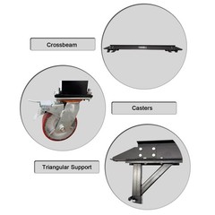 1T/ 2204LB Capacity Portable Mobile Gantry Crane 2.4-3.6m/94.5-141.7” Height