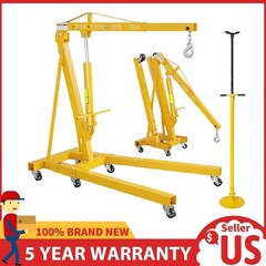 2 Ton Folding Engine Hoist Lift ,Hydraulic Shop Crane w/Underhoist Support Stand