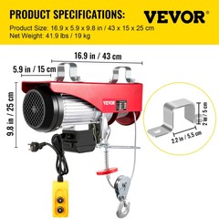 🔥 880LBS Electric Hoist Lifting Crane Cable Hoist Winch for Boat Car Garage#